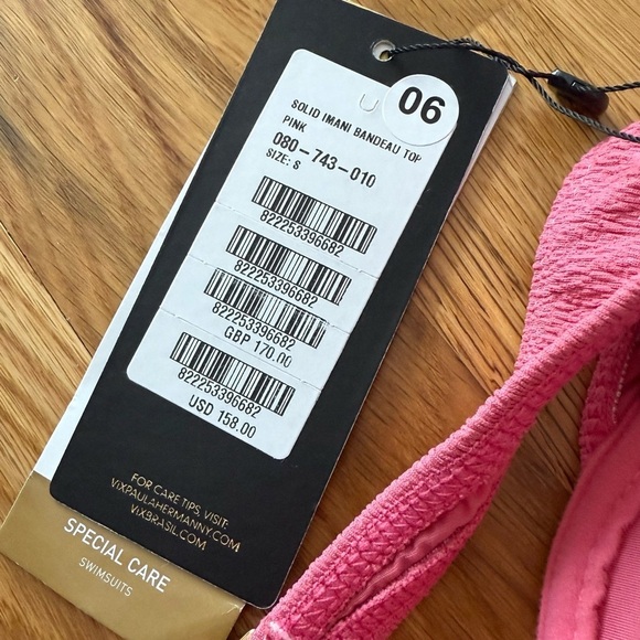 Vix Imani Bandeau + Imani Hot Pants Bikini Set Pink (Top S / Bottom M) NWT - Picture 6 of 8